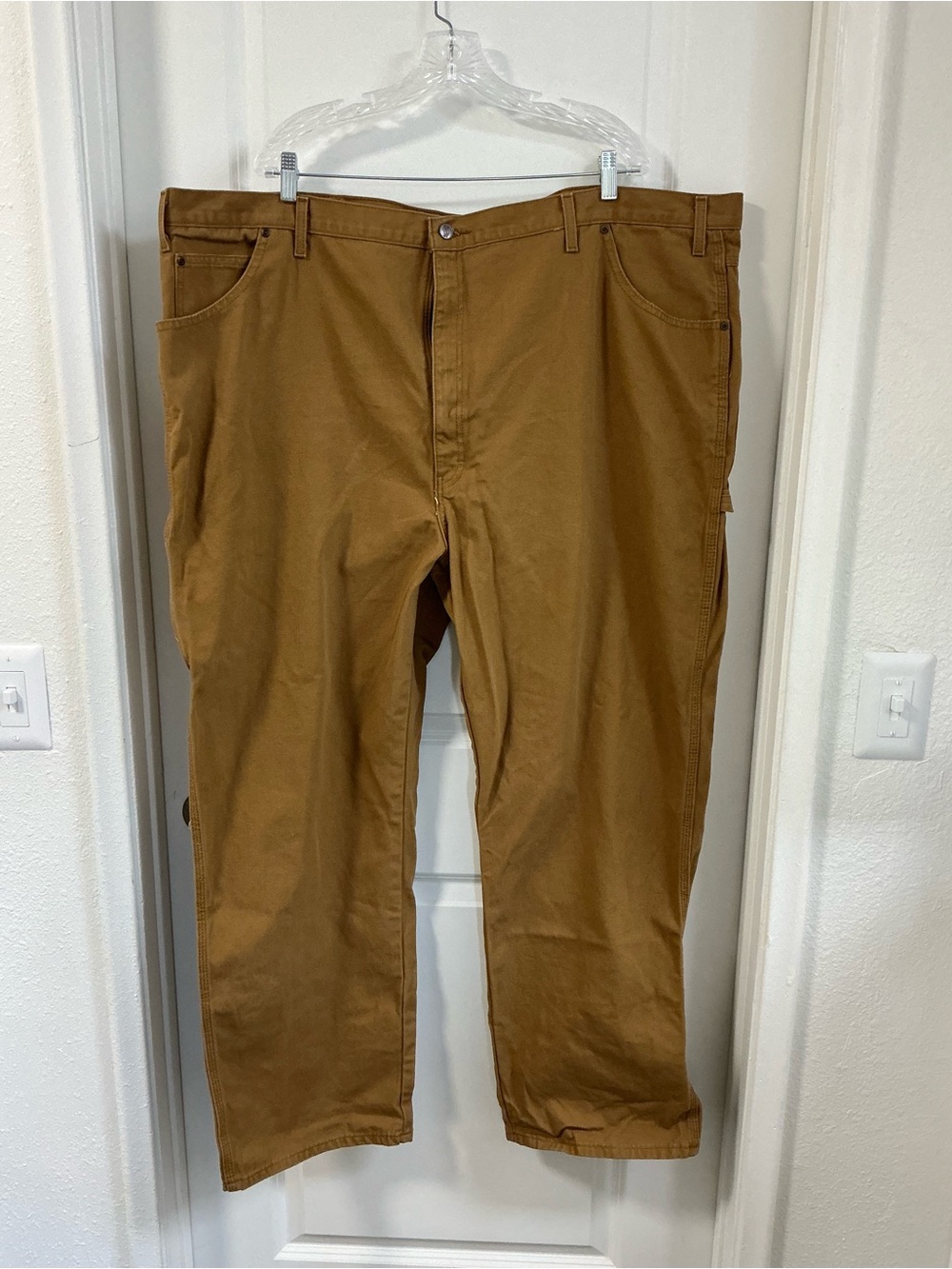 Dickies 1939RBD Men's Relaxed Fit Heavyweight Duck Carpenter Pants 50x32 Brown
